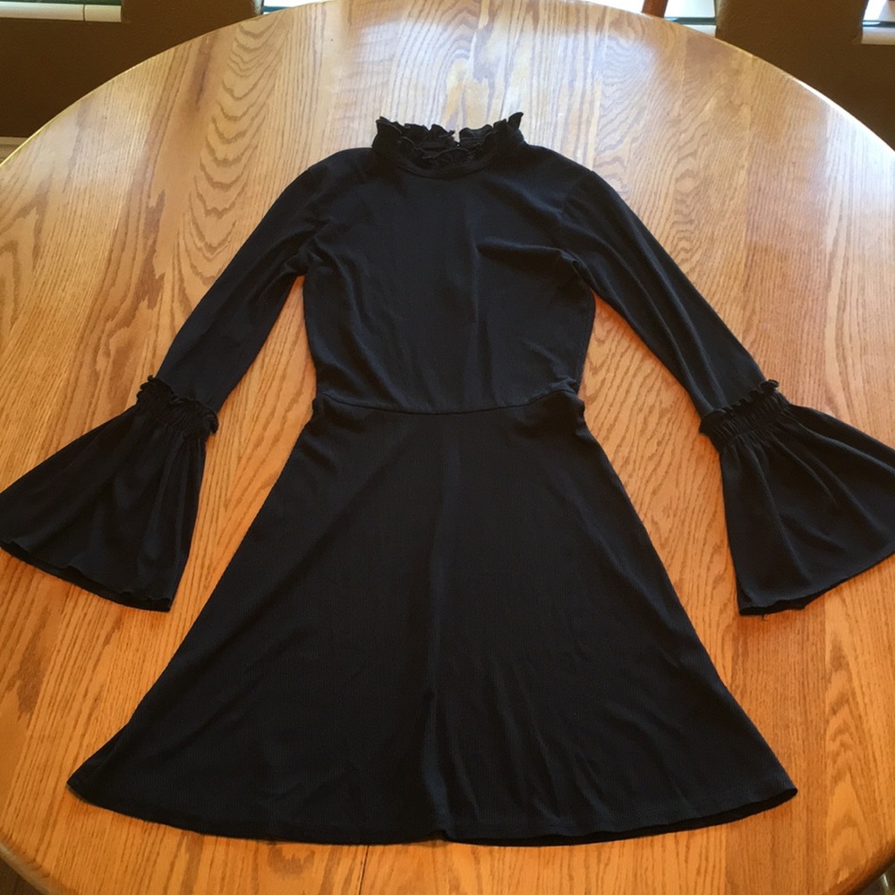 Topshop Black ribbed dress